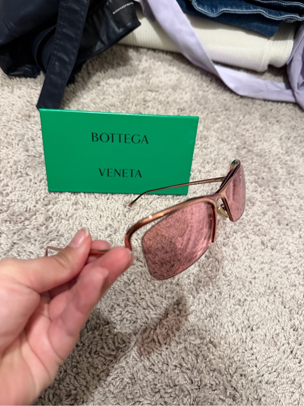 Bottega Veneta Square-Frame Metal Sunglasses women pink - Picture 4 of 5